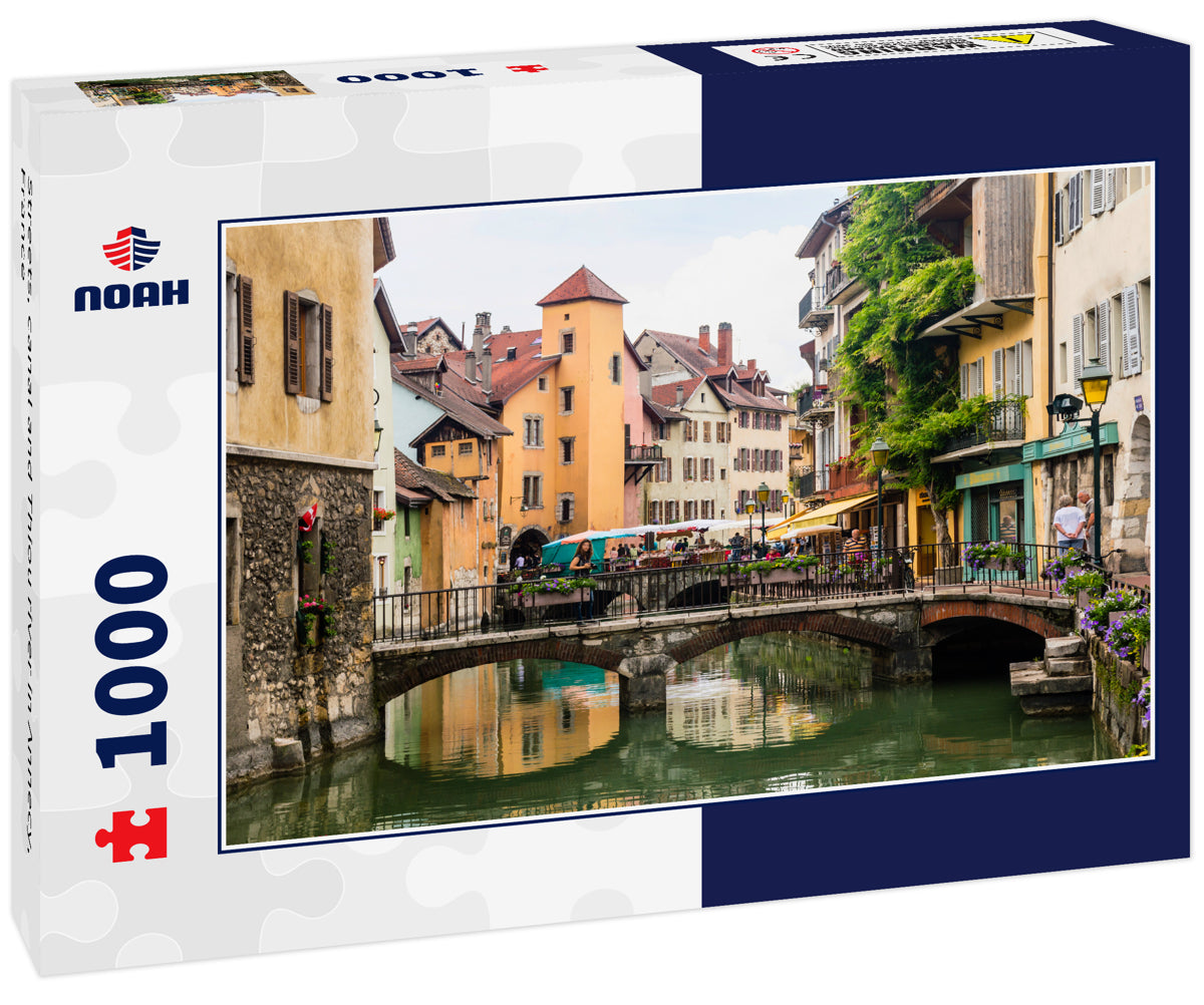 Streets, canal and Thiou river in Annecy, France