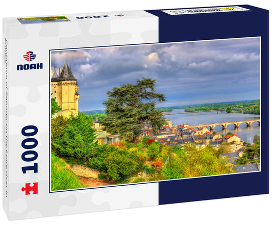 Panorama of Saumur on the Loire river in France