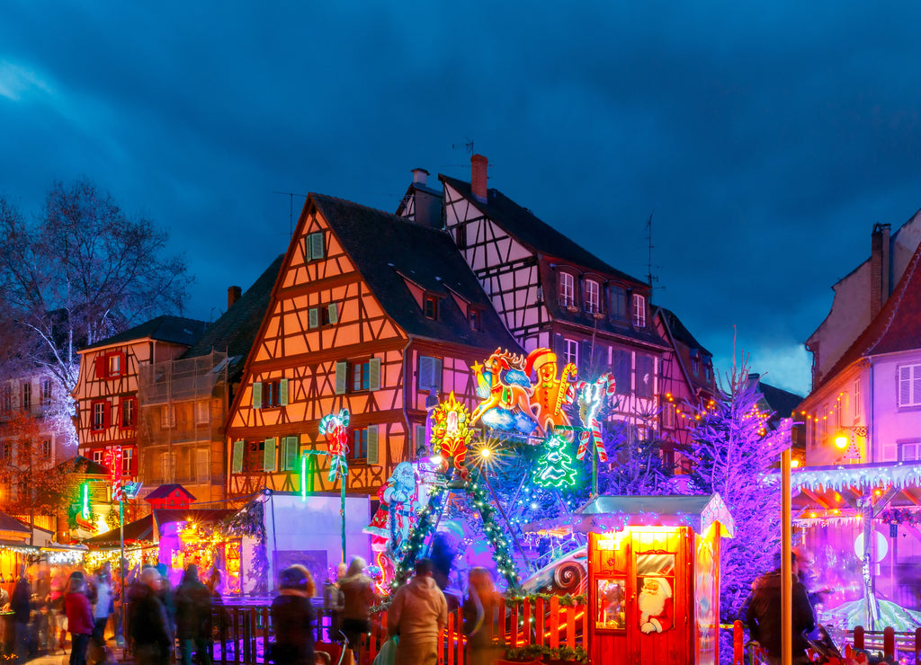 French city Colmar on Christmas Eve