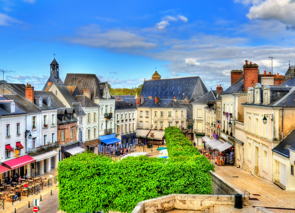 View of the medieval town of Amboise in France, the Loire Valley