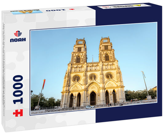 View on the saint Croix cathedral in Orleans city during the sunset in central France