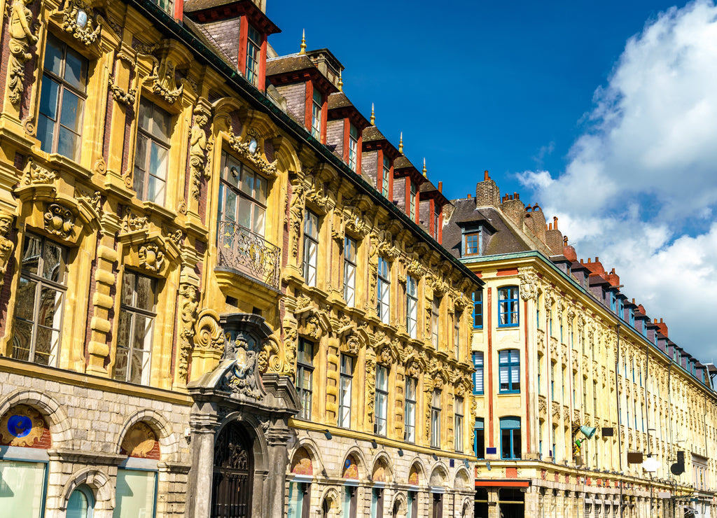 Traditional buildings in the old town of Lille, France
