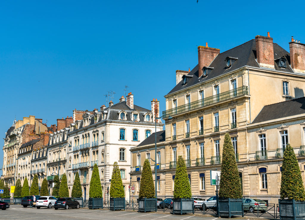 Typical french buildings in the city of Rennes