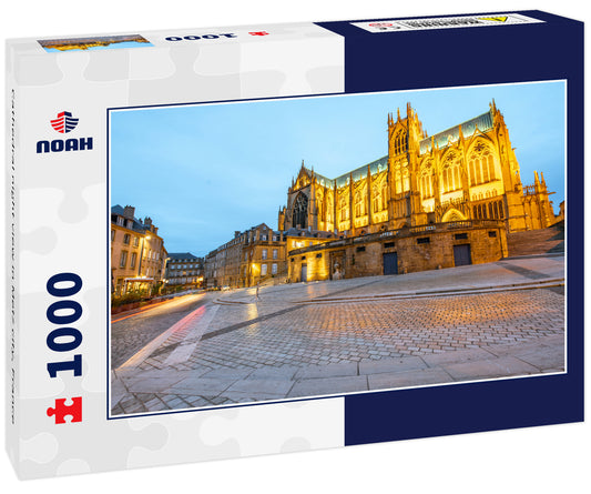 Cathedral night view in Metz city, France