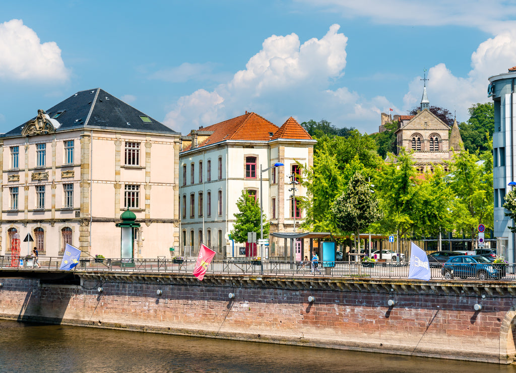 Typical french buildings in Epinal, France