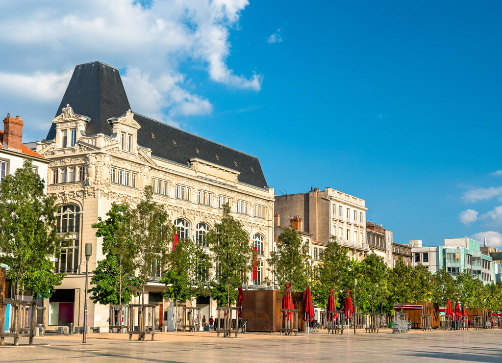 Historic buildings in Clermont-Ferrand, France