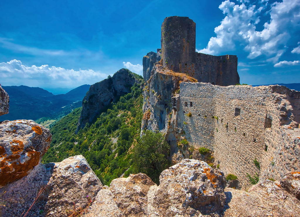 Chateau of Peyrepertuse, a ruined Cathar castle from the 11th century