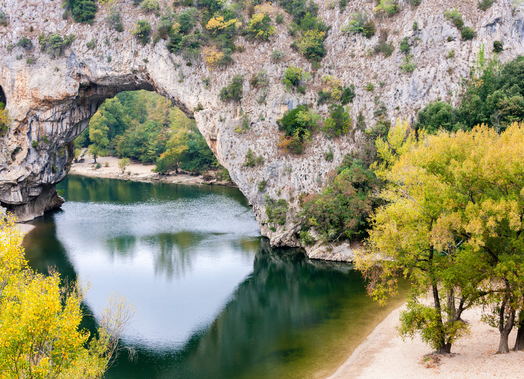 Pont d'Arc with Ardeche river, France