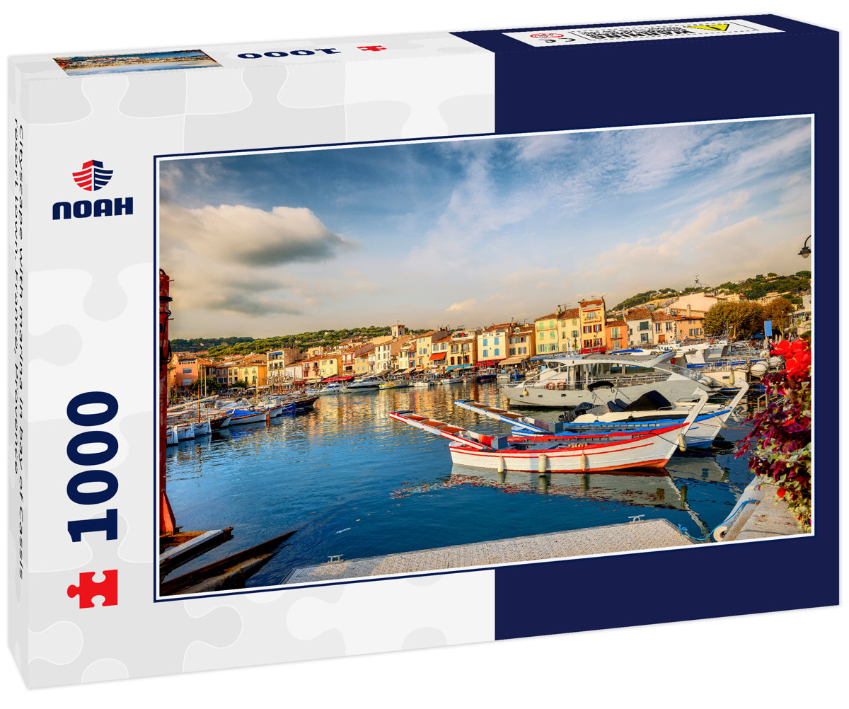 Cityscape with marina in bay of Cassis resort town. France, Provence