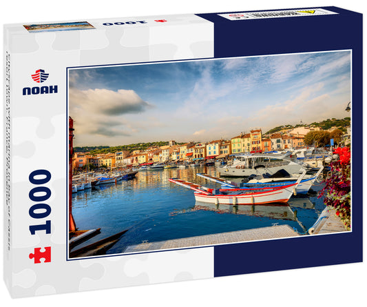 Cityscape with marina in bay of Cassis resort town. France, Provence