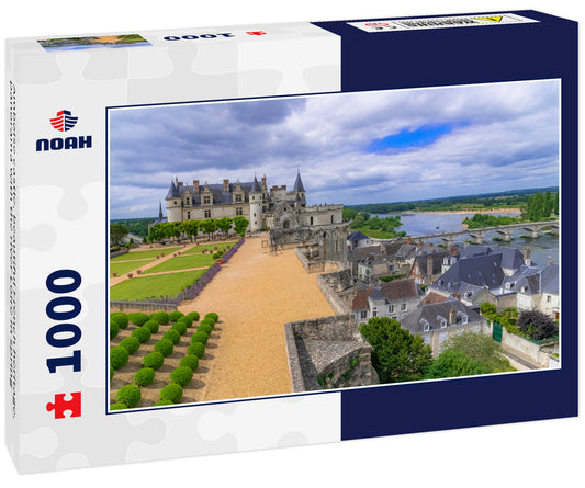 Amboise castle, beautiful French heritage, panorama with the river Loire in spring