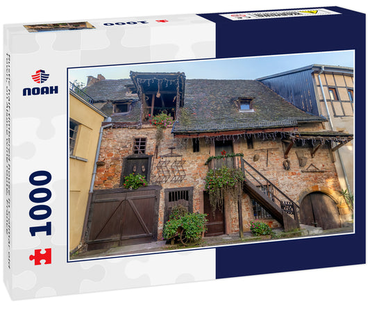 Rustic half-timbered house in Colmar old Town, on Alsace wine route, France