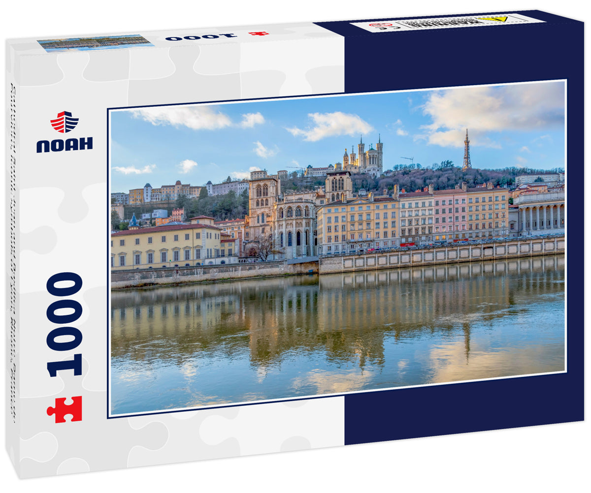 Cathedral Saint Jean and Basilica Notre-Dame de Fourviere, iconic symbols of Lyon, Rhone, France