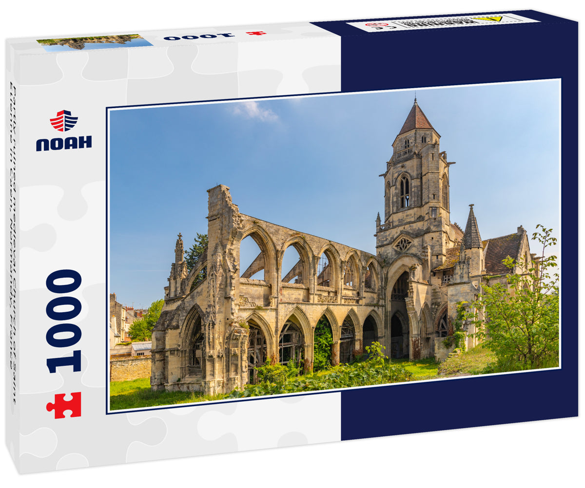 Partly ruined medieval Church of Saint Etienne in Caen, Normandy, France