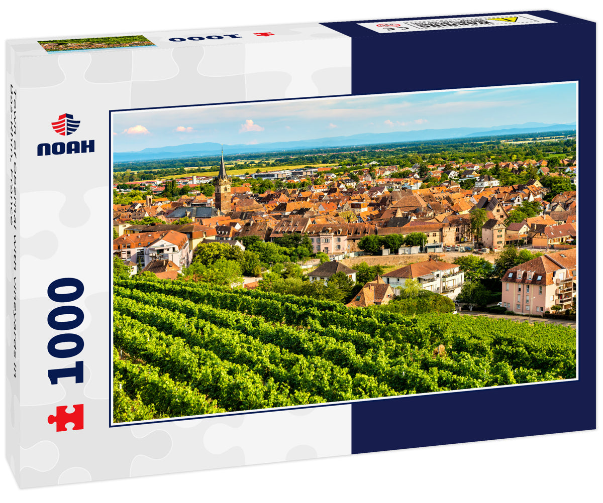 Town of Obernai with vineyards in Bas-Rhin, France