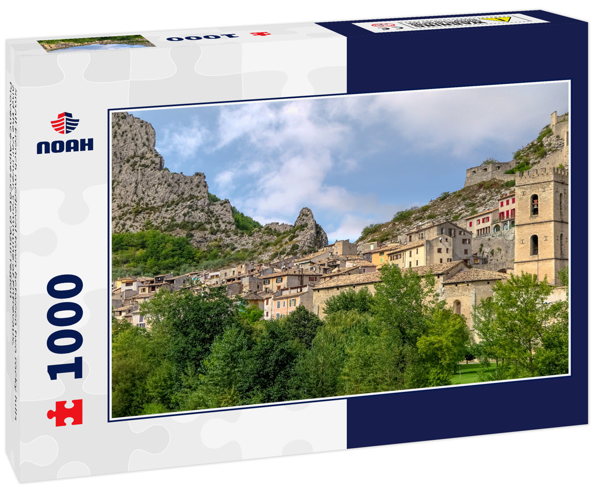 Small French medieval town between two rocky hills and the Var river, Commune of Entrevaux, Provence-Alpes-Côte d'Azur region