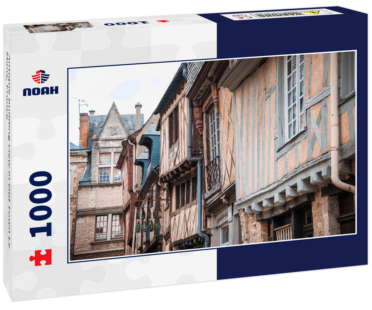 Antique building view in Old Town Le Mans, France