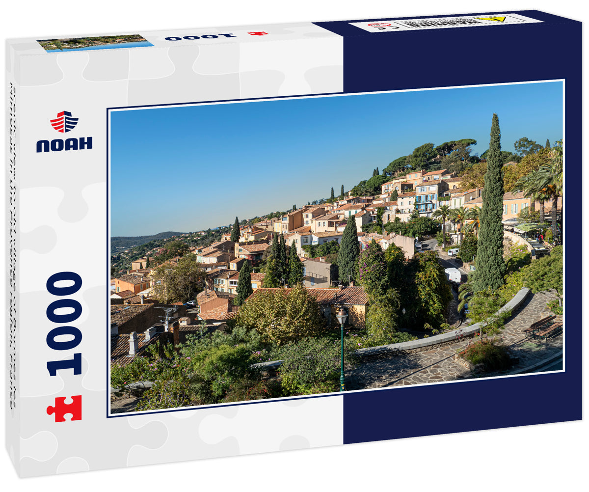 scenic view to old village of Bormes les Mimosas in the Provence region, France