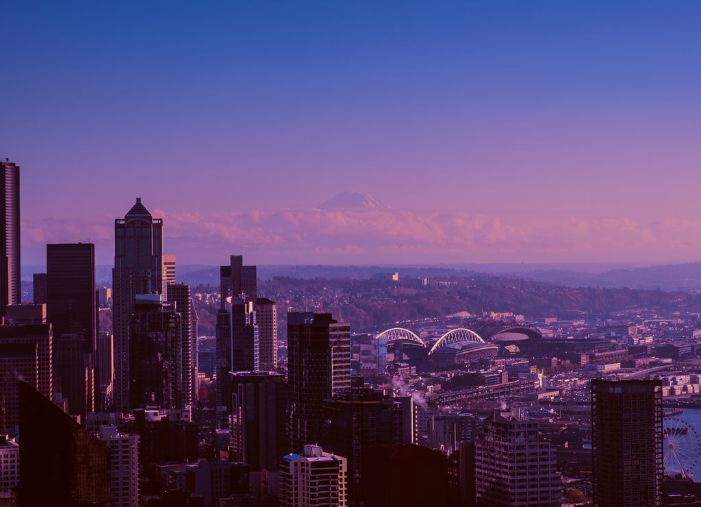 View of downtown Seattle skyline in Seattle Washington, USA