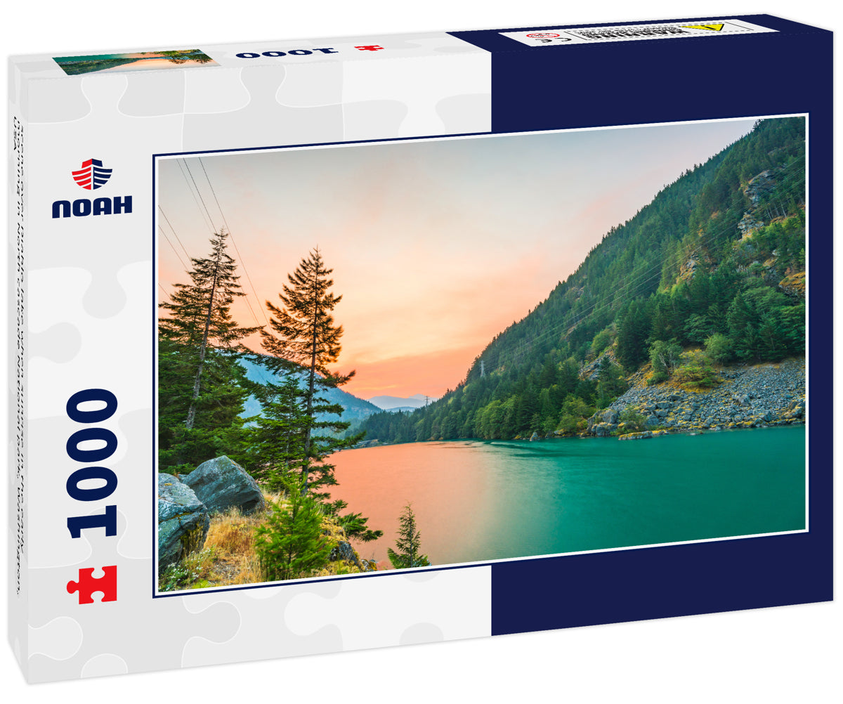 scene over Diablo lake when sunrise in the early morning in North cascade National park, Washington, USA