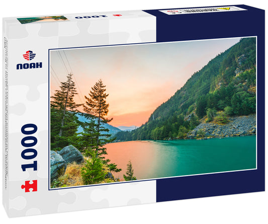 scene over Diablo lake when sunrise in the early morning in North cascade National park, Washington, USA