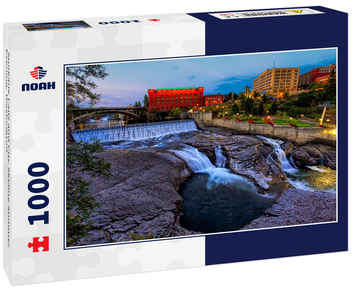 Spokane Falls and City Skyline Summer Evening, Washington