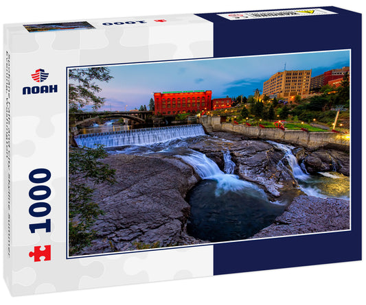 Spokane Falls and City Skyline Summer Evening, Washington