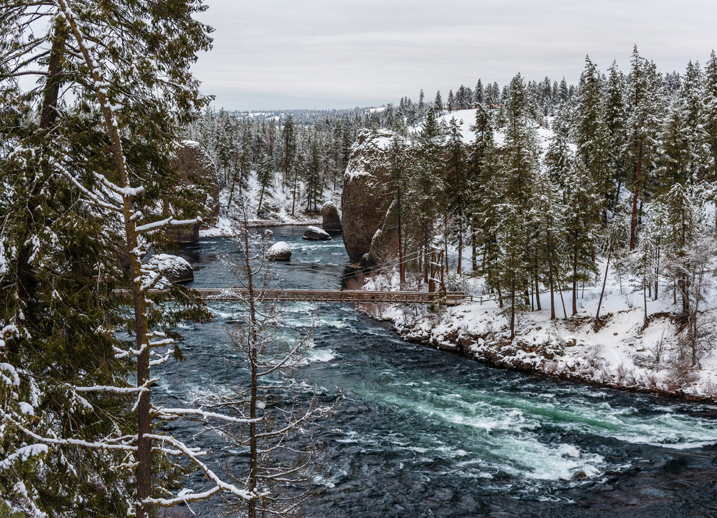 Spokane River in Riverside State Park. Washington, State