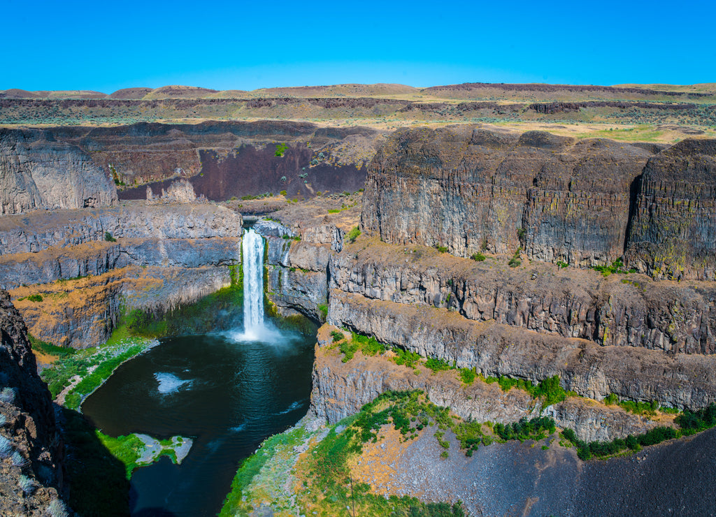 Palouse waterfall at a sunny day, in Palouse region, Washington, USA