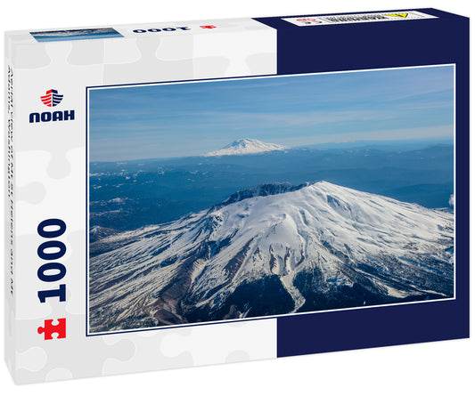 Aerial view of Mt St Helens and Mt Adams, Washington