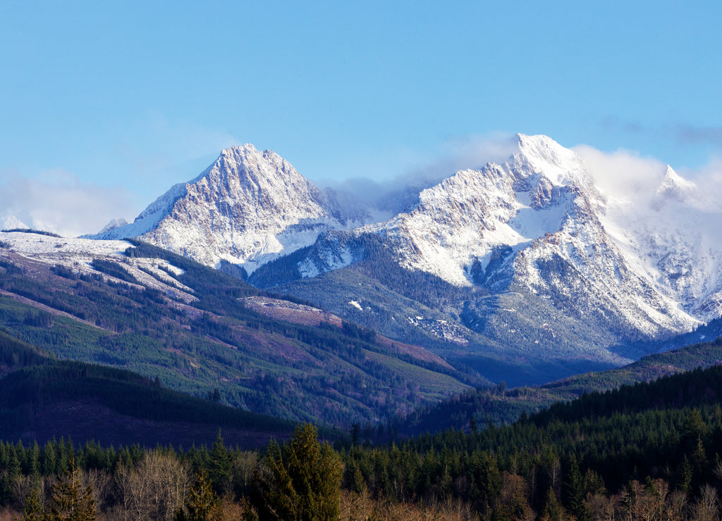 Twin Sisters Peaks in Washington State in Winter