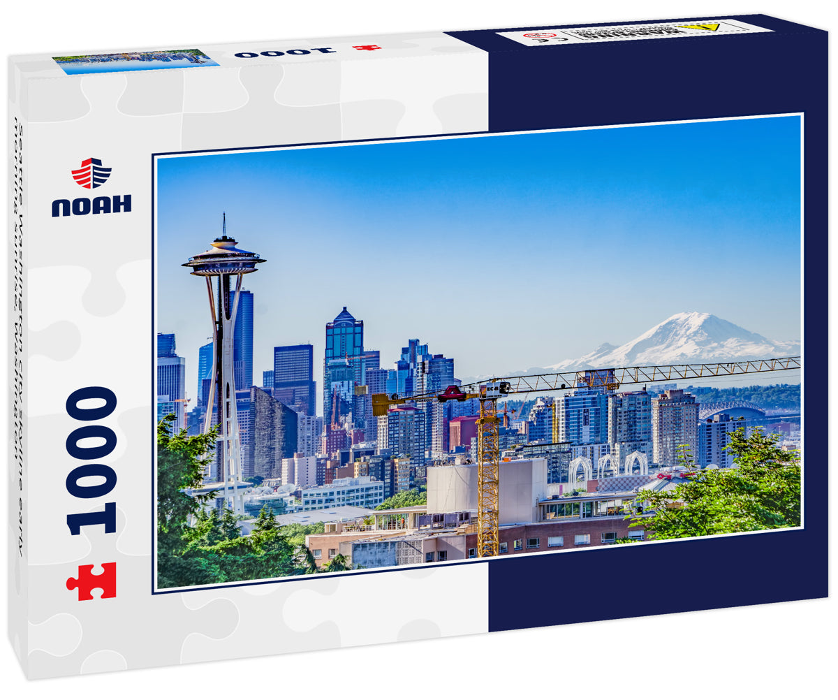 Seattle Washington city skyline early morning sunrise, Washington