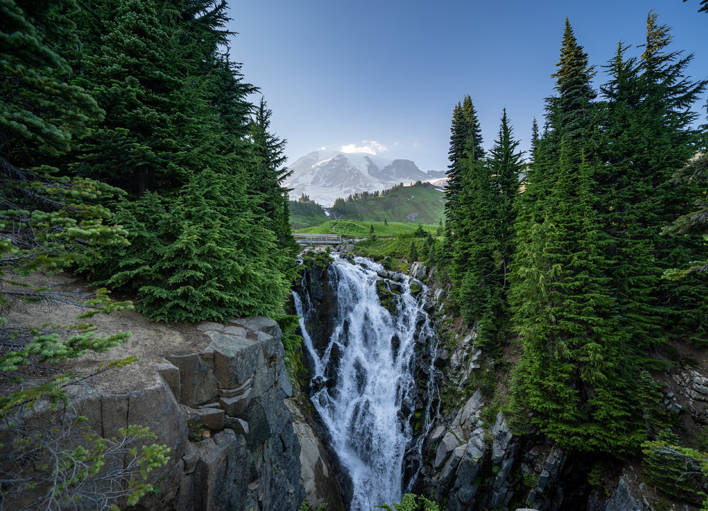 Myrtle Falls in Mt Rainier National Park in Washington State