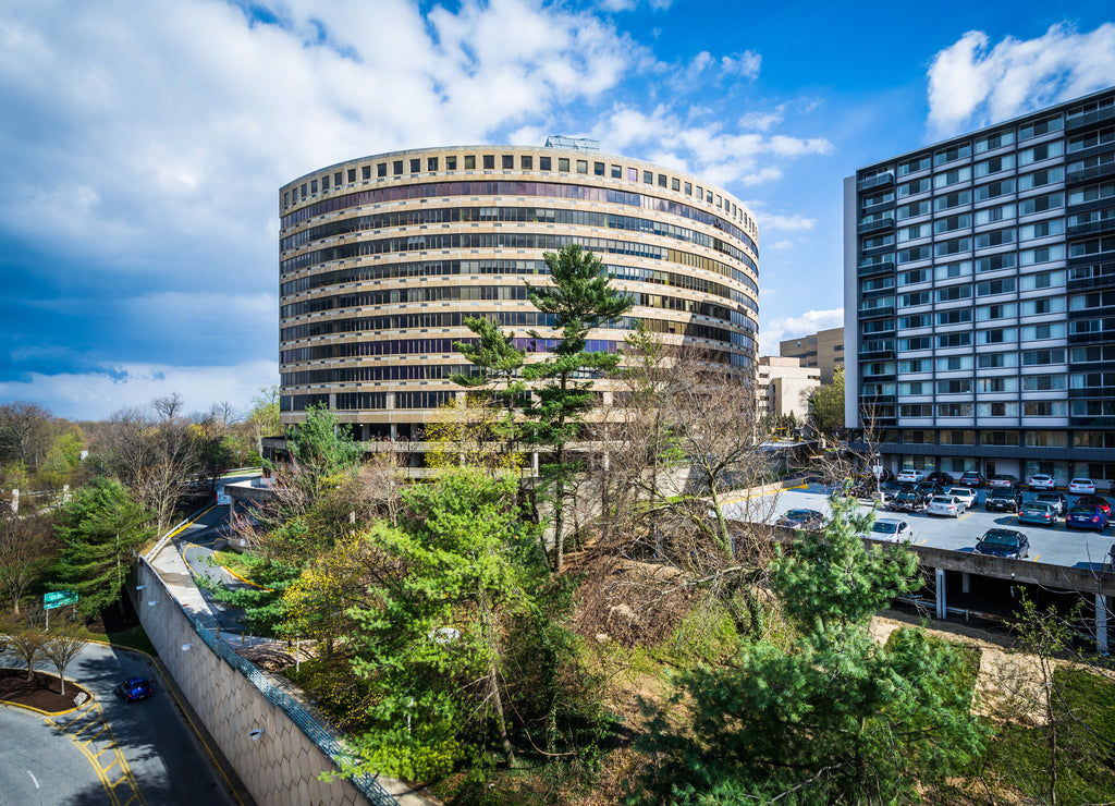 View of buildings in Towson, Maryland