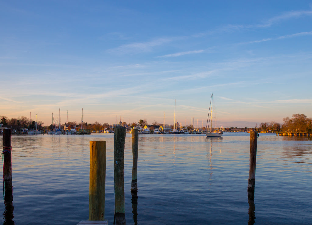 Harbor View at sunset in Solomons Island Calvert County Southern Maryland