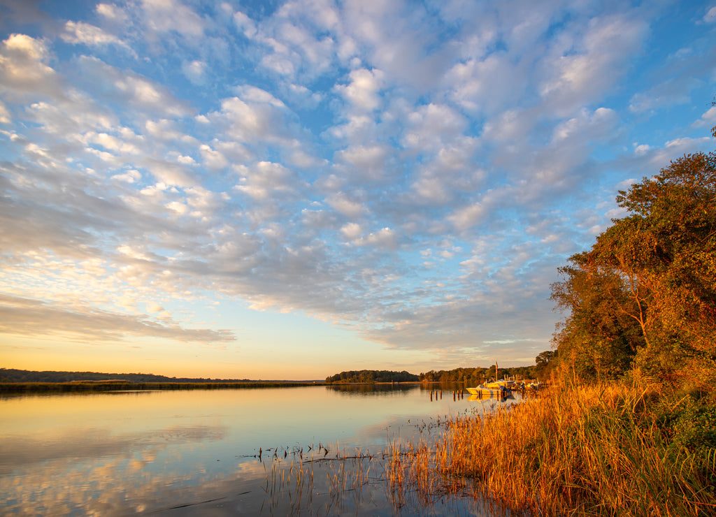 Patuxent River at Sunset in Southern Maryland Calvert County USA