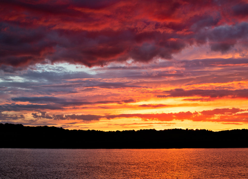 Colorful Sunset over the Patuxent River in Lower Marlboro, Calvert County, Maryland, USA