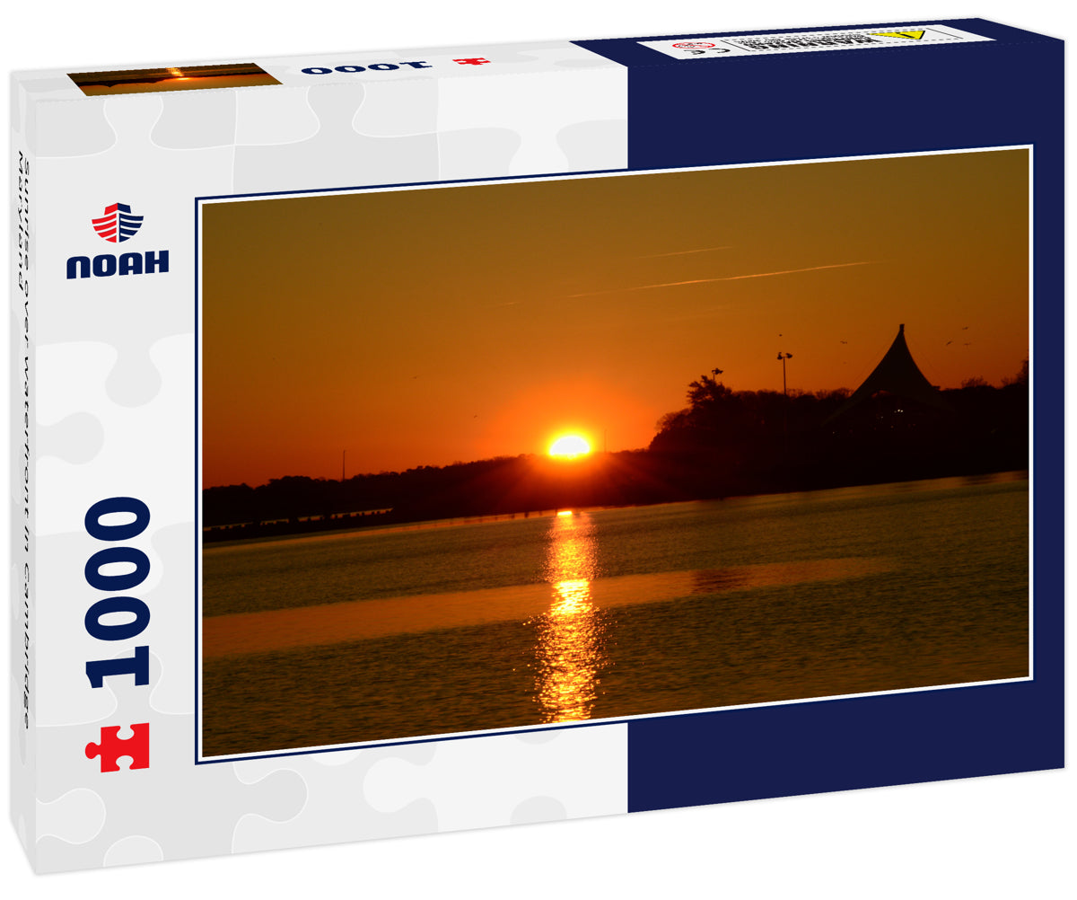 Sunrise over waterfront in Cambridge Maryland