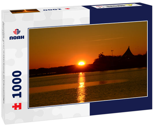 Sunrise over waterfront in Cambridge Maryland