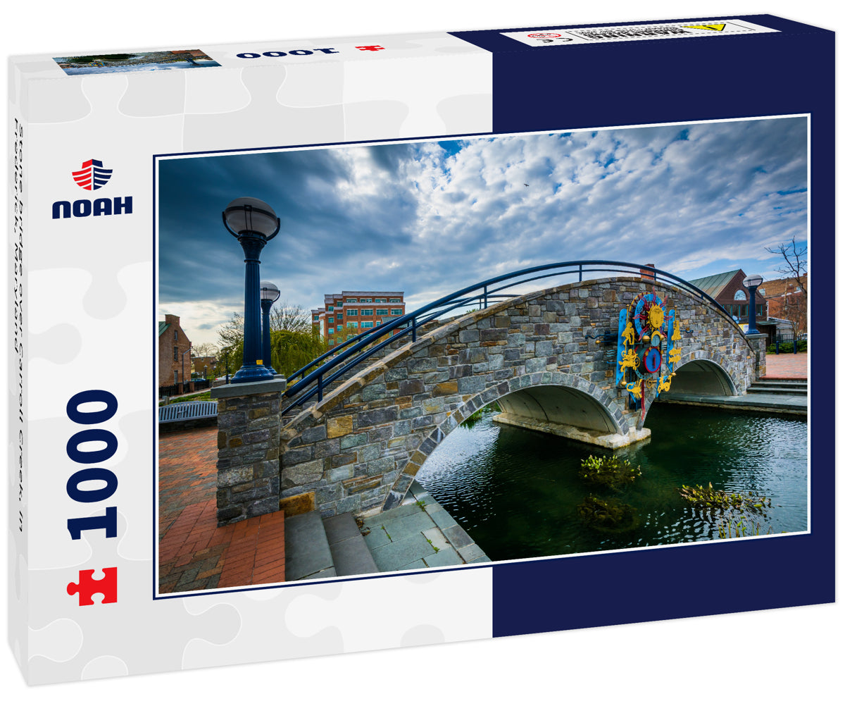 Stone bridge over Carroll Creek, in Frederick, Maryland