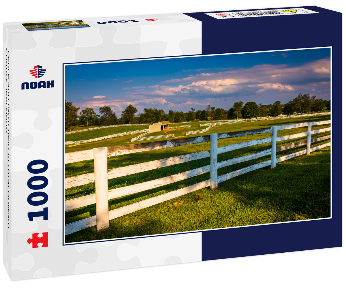 Fence and farm field in rural Howard County, Maryland