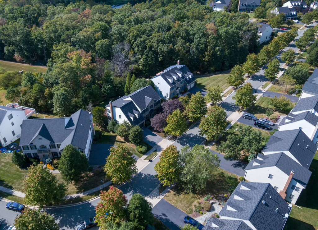 Aerial of the Palatine Oaks neighborhood in Rockville, Montgomery County, Maryland