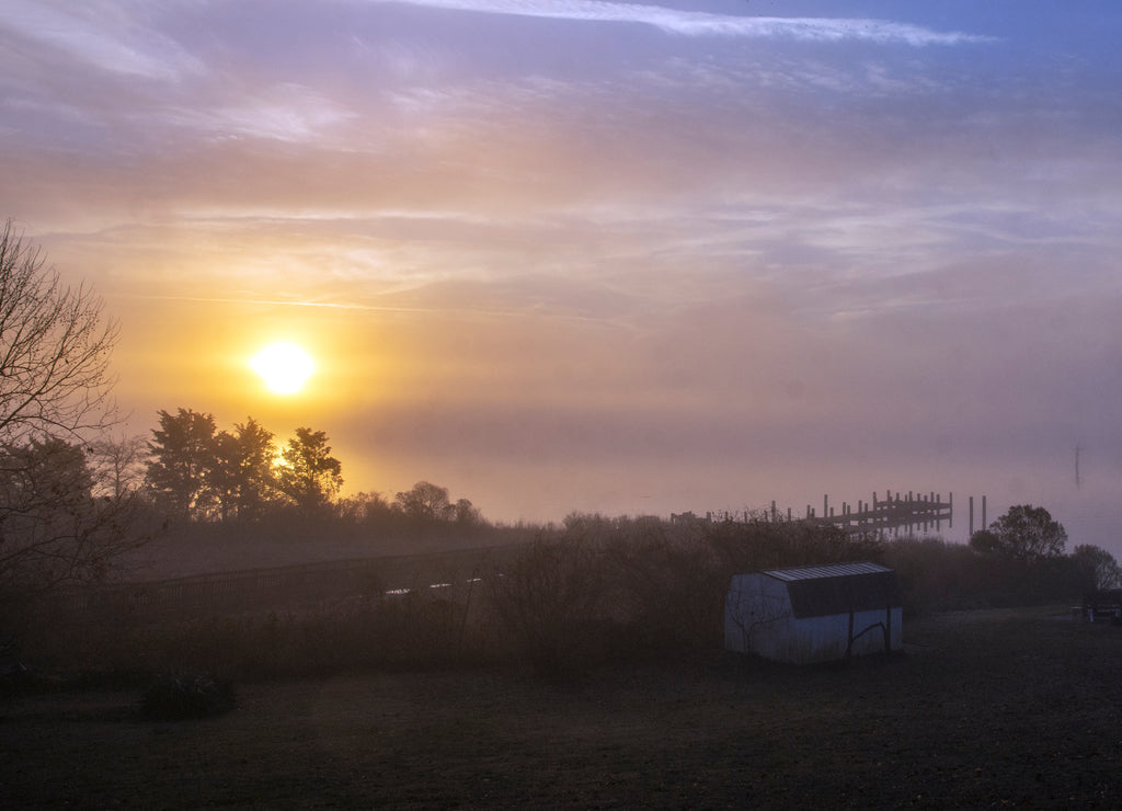 Early morning fog over Breton Bay, Leonardtown, Maryland