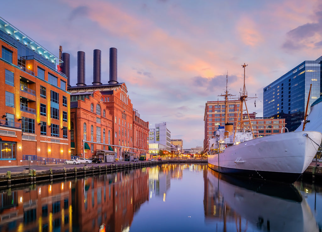 Downtown Baltimore city skyline , cityscape in Maryland USA