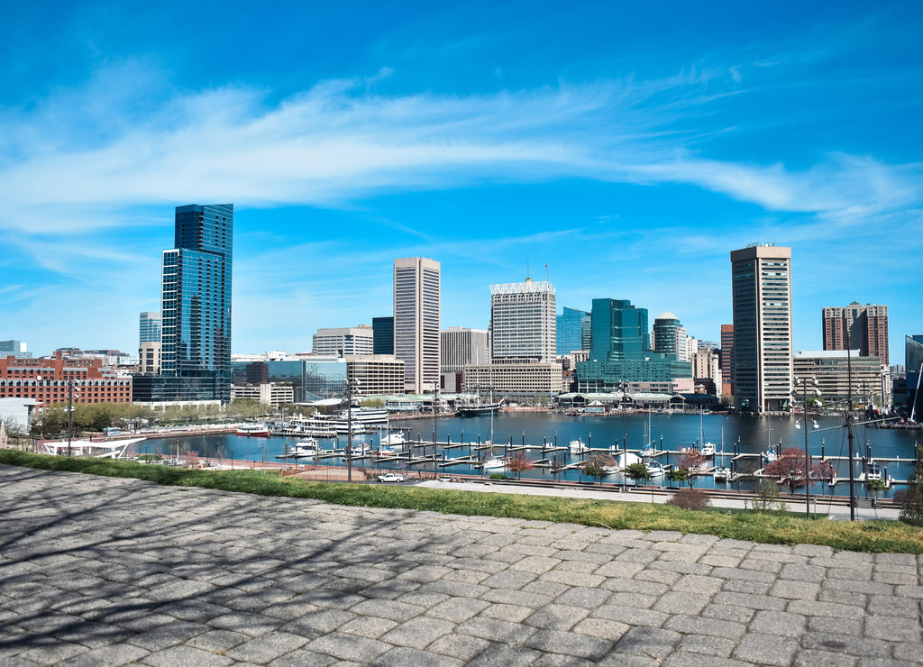 Baltimore Inner Harbor from Federal Hill Park, Maryland