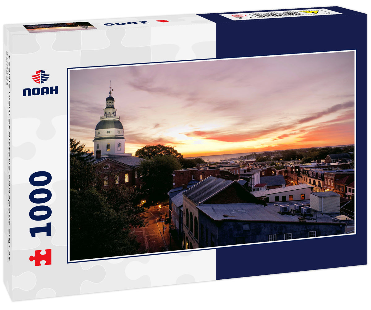 Scenic view of historic Annapolis city at sunset
