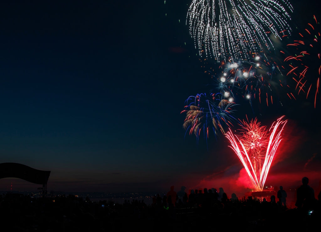 Fireworks for 4th of July in Superior, Wisconsin on the Shores of Lake Superior