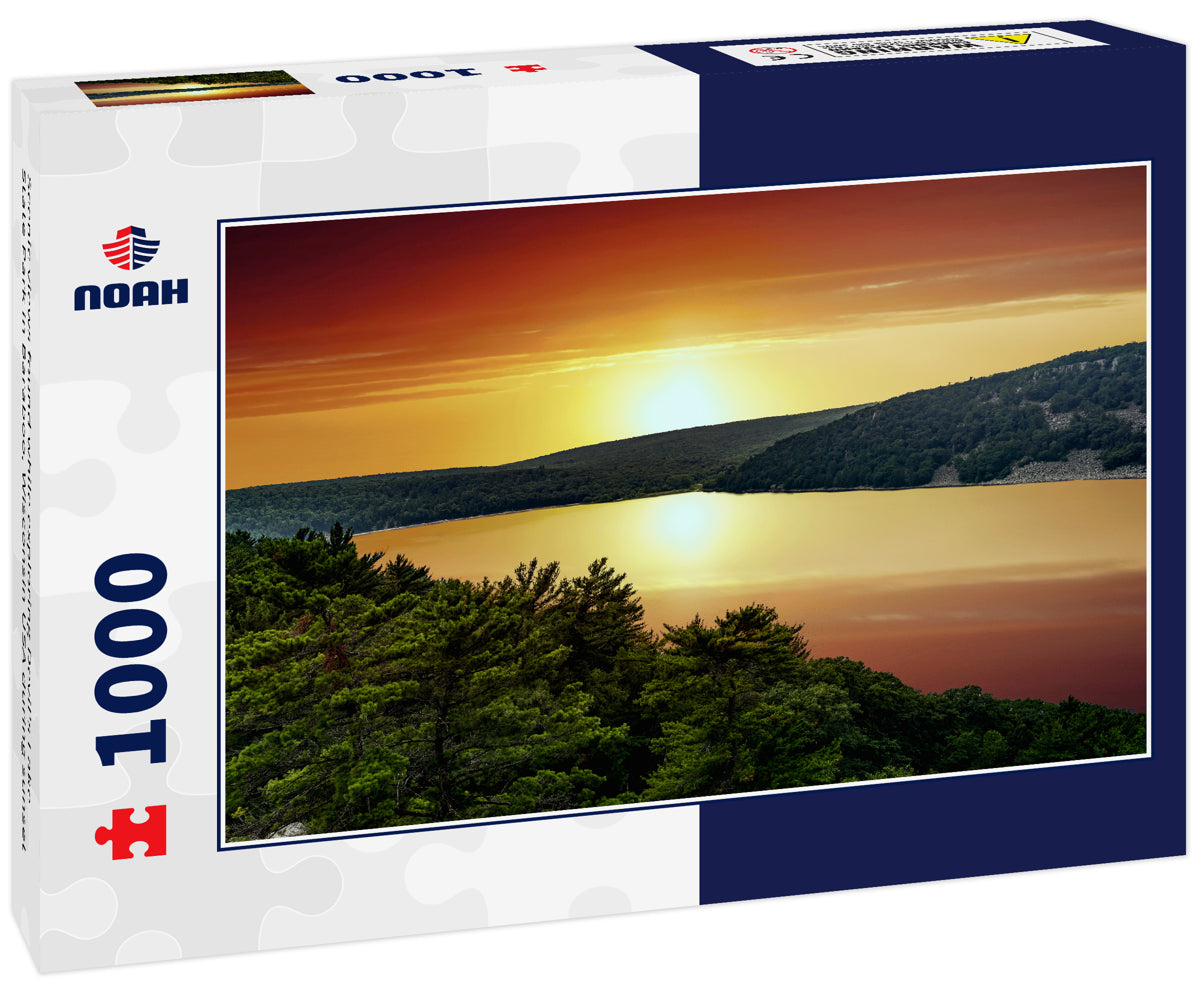 Scenic views found while exploring Devil's Lake State Park in Baraboo, Wisconsin USA during sunset