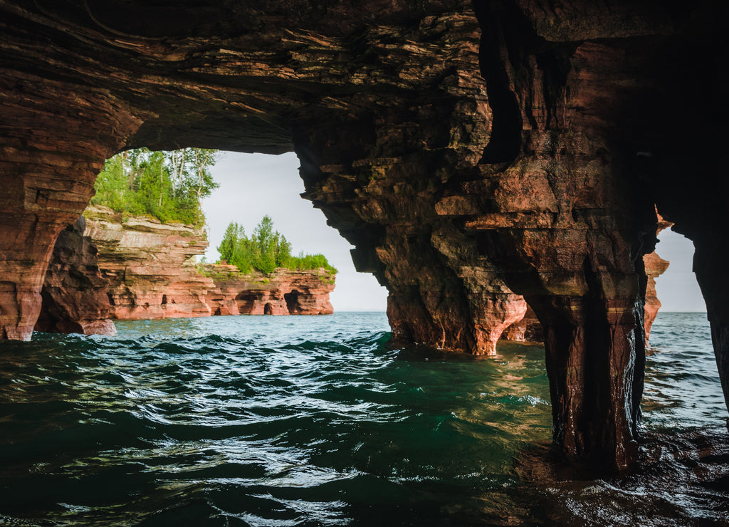 Sea cave at Devils Island at Apostle Islands, Wisconsin