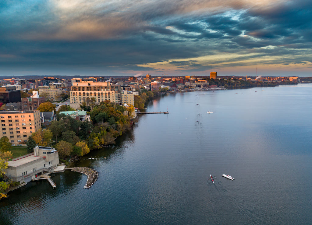 Madison isthmus and capitol, Wisconsin